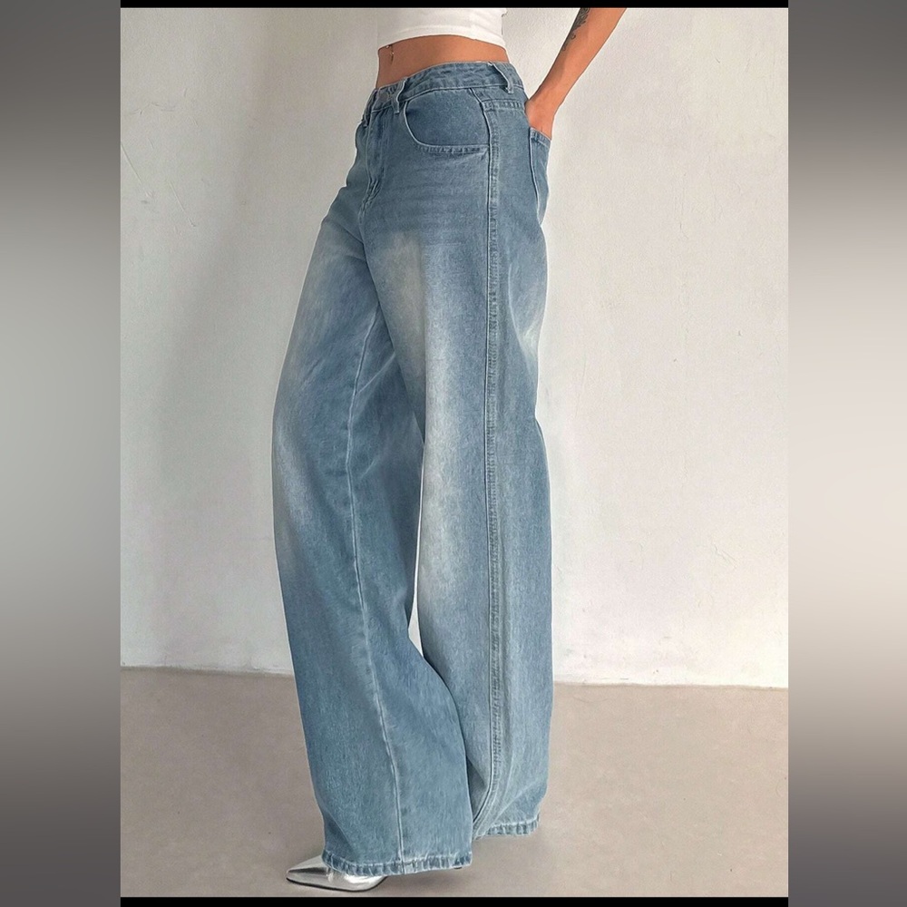 DAZY Women’s Casual Wide Leg Baggy Demin w/ Pockets, size 6 (XL) light wash NWOT - Picture 15 of 15